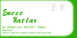 emese matlar business card